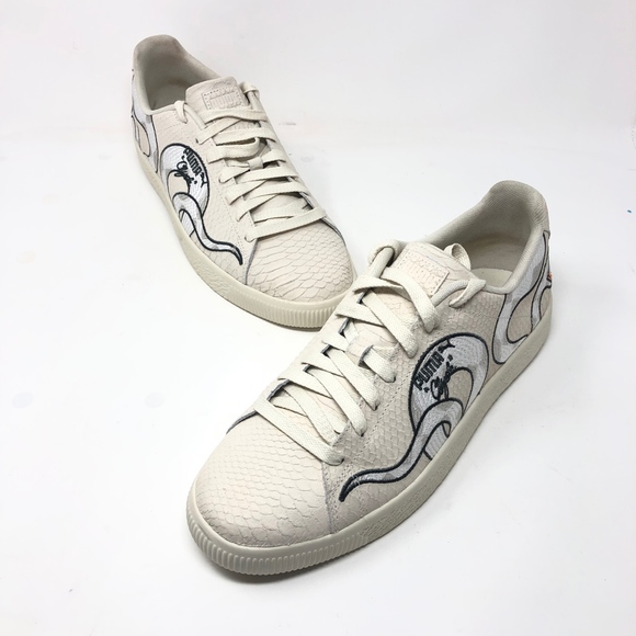 MENS PUMA CLYDE WHITE SNAKE EMBRIODERY 36811101 main image 8